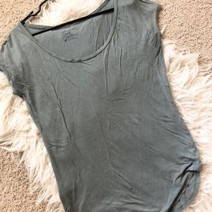 AE Sage Green Off Shoulder Long Tee